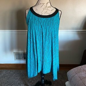 Turquoise & black dressy tank